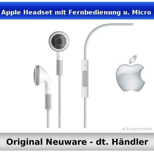 APPLE HEADSET KOPFHORER IPHONE 4S 4 3G 3GS 4G 5 IPOD IPAD MB770 MB 770