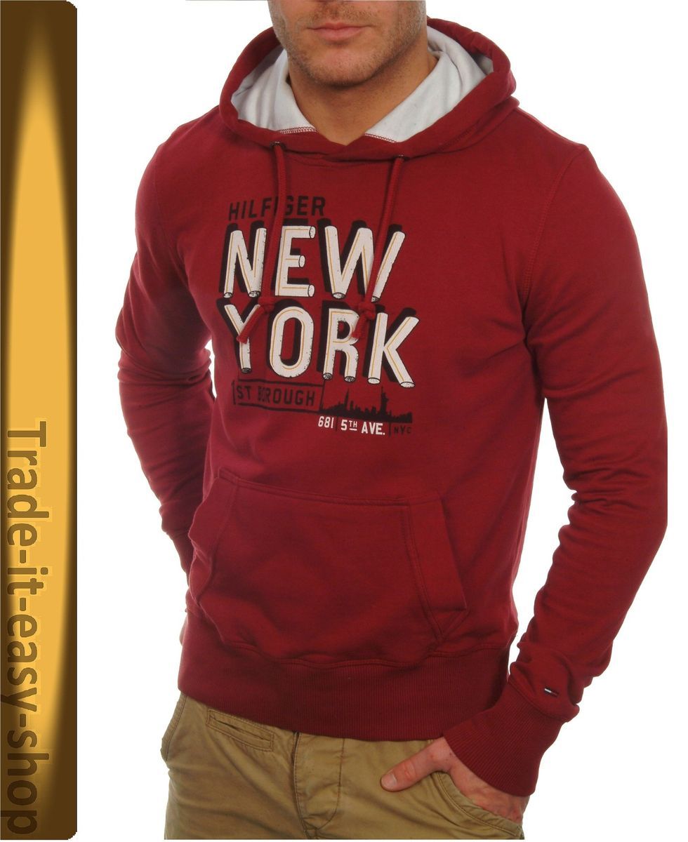 Tommy Hilfiger Hoody Hoodie Sweatpullover mit Kapuze New York Rot