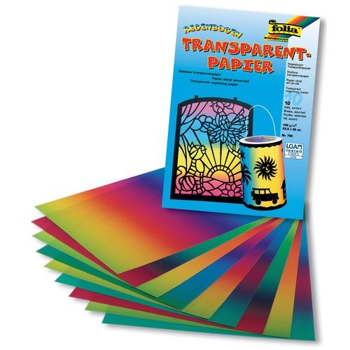 Folia Regenbogen Transparentpapier 100g/m², 22x32cm, 10 Blatt