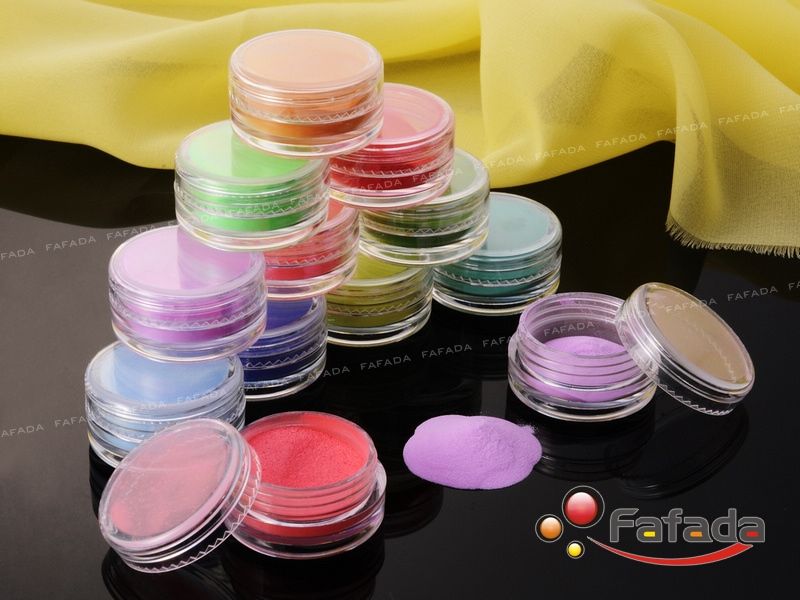 12 St. Acryl set Puder Pulver Acryl Farben