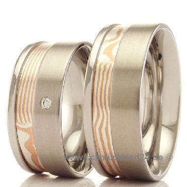 MOKUME GANE *NEU*Trauringe Edelstahl Silber Gold 70675 775