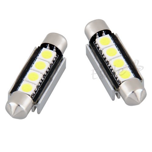 2X Weiß 38mm 4 5050 SMD LED CANBUS Kennzeichenbeleuchtung Soffitte