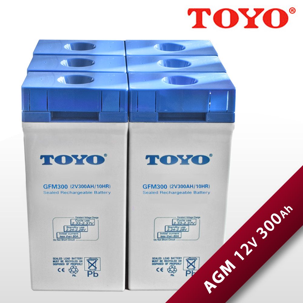 TOYO 4000 Ladezyklen 300Ah AGM 12V Batterie Paket Universal 6x2V Akku