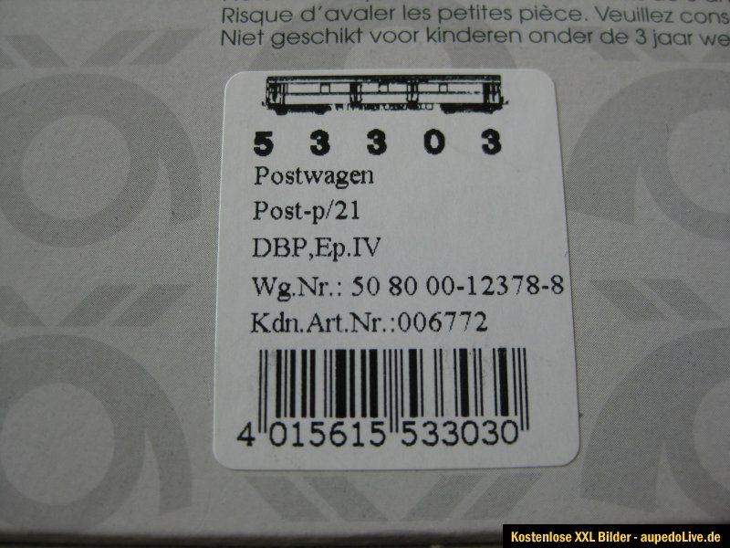 PIKO 53303 Postwagen Post p/21 DBP Epoche IV, Neu u. OVP, unbespielt