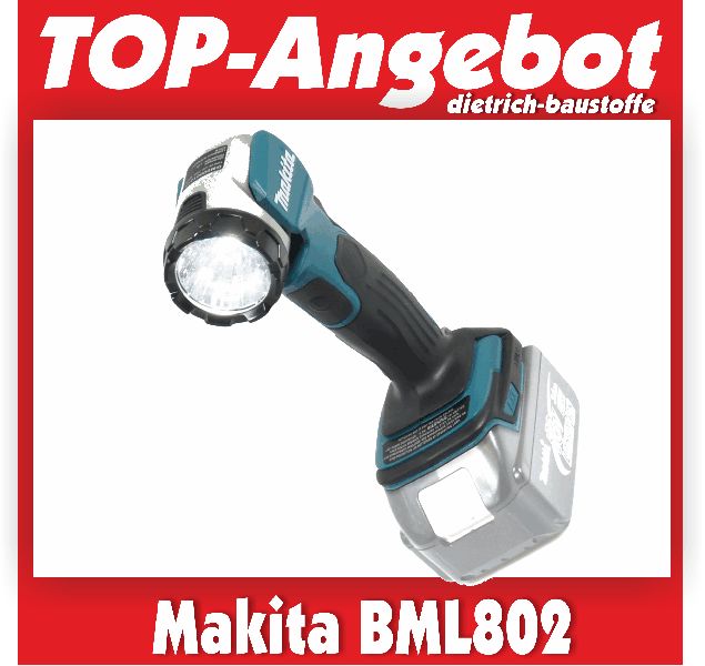 Makita BML802 LED Akkulampe für 14,4 + 18 V Li Ion Akkus