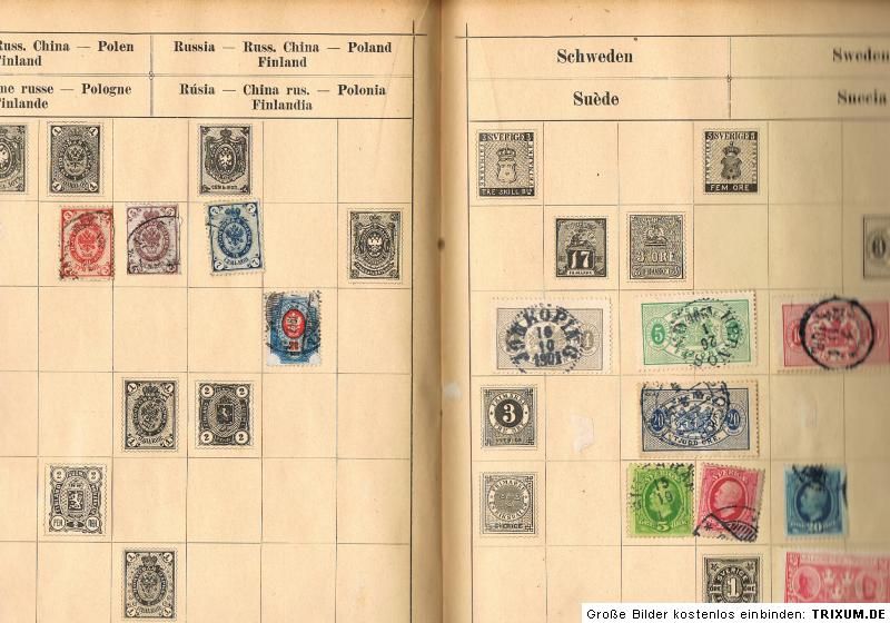 Altes Schaubek Briefmarkenalbum um 1900  77 Seiten mäßig besammelt