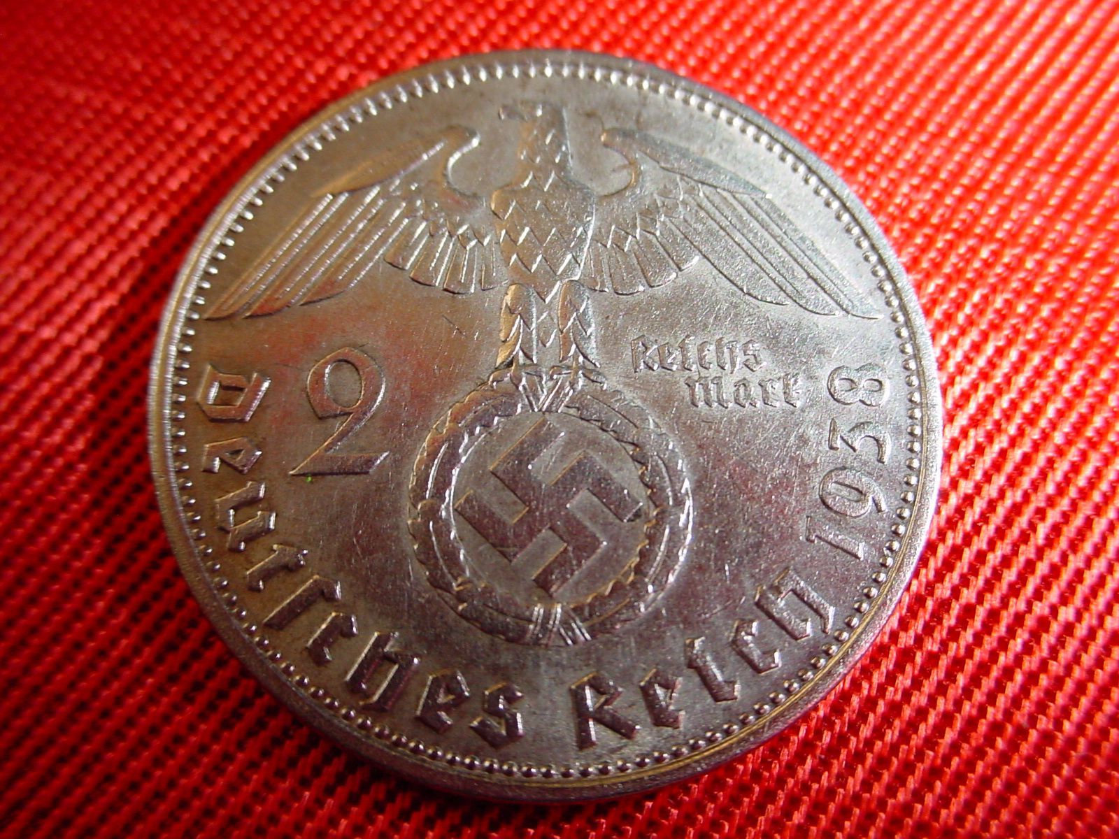 1010 SILBER Ag 2 Mark Reichsmark 1938 B Silver Deutsches Reich