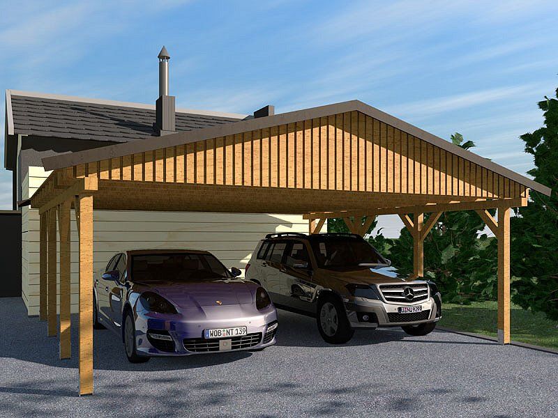 Carport (Satteldach) MONZA V 600x800cm Bausatz