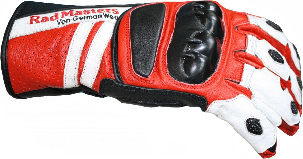 Motorradhandschuhe Leder Motorrad Handschuhe Biker Lederhandschuhe rot