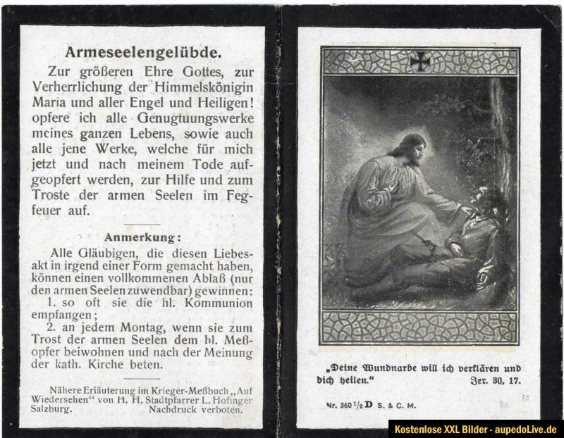 Sterbebild 1 WK Deathcard WW 1 Bayern Pickelhaube 3. Kompagnie Jassy