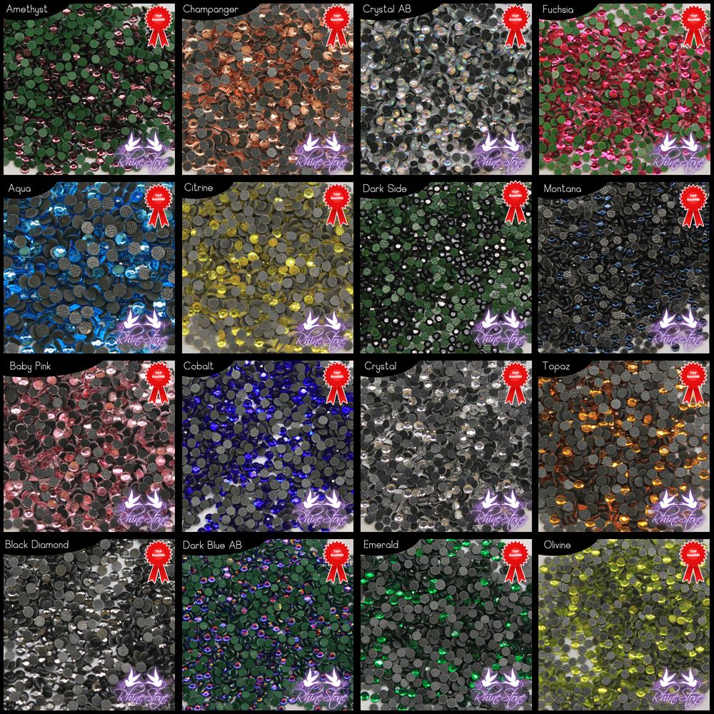 1000 Hotfix Strasssteine ss10 3mm Farbwahl