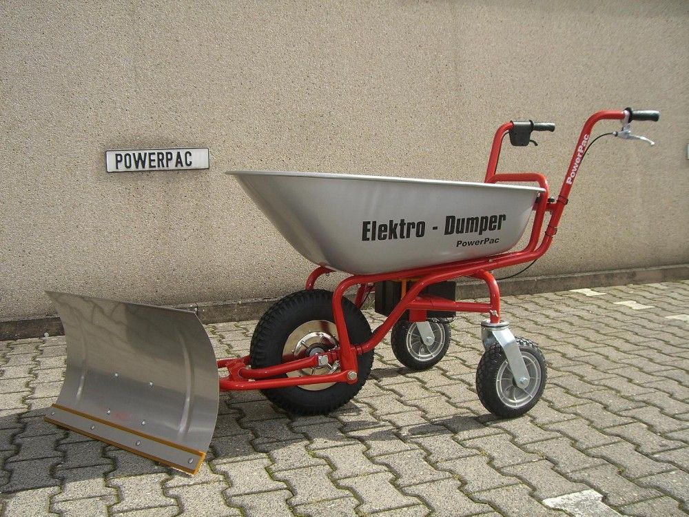 PowerPac ELEKTROSCHUBKARRE ED120 DUMPER MINIDUMPER + Schneeschild m