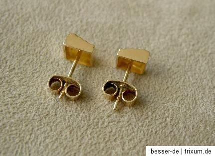 Orig. Lapponia Ohrstecker  Facette  14k Gelbgold 585 Gold Björn