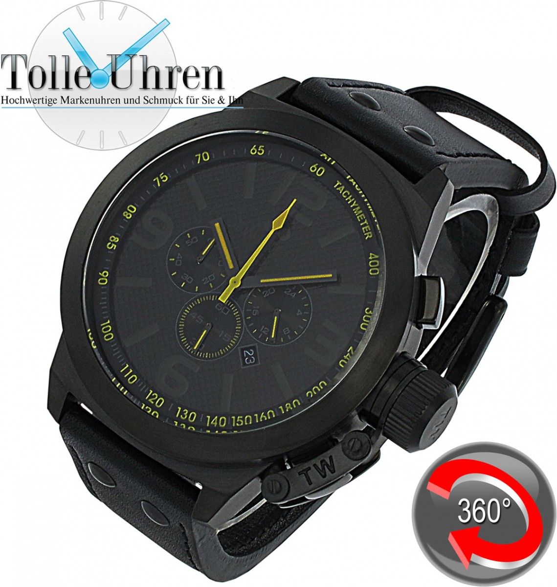 TW STEEL Cool Black TW 901 XXL Herrenuhr 50mm