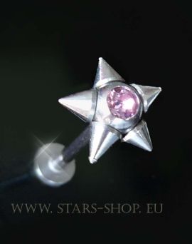 Lippenpiercing Labret Zirkonia Rosa * STERN *MS871