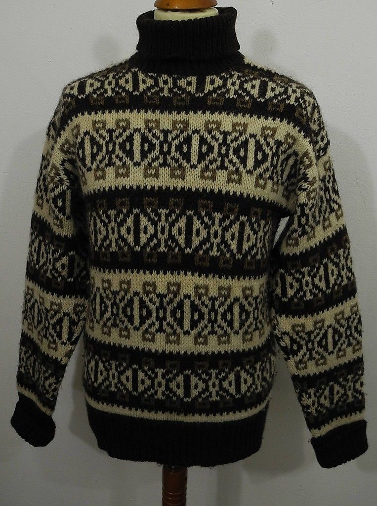 RUNOX ISLAND NORWEGER ROLLKRAGEN PULLOVER Gr.S (E874)