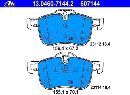 ATE Bremsbeläge 13.0460 7144.2 vorne MG ZT + ZT T / ROVER 75 + 75