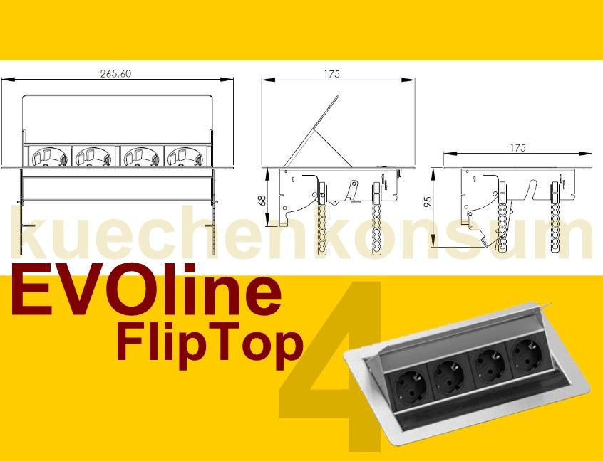 evoline fliptop 4fach edelstahl artikelnummer le 934 20 001 bilder zum