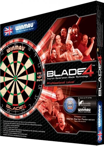 WINMAU BLADE 4 Bristle Dart Board Dartscheibe + MEGA 09