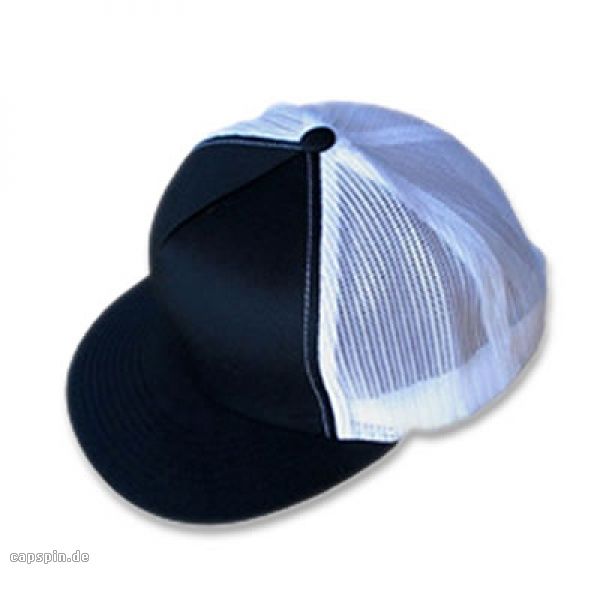 MESH TRUCKER CAP COLORED FRONT   BLACK BLACK WHITE