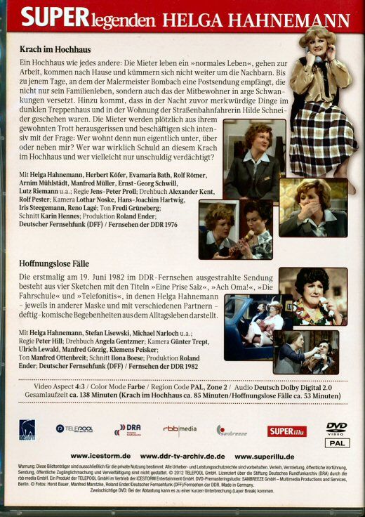 DVD Helga Hahnemann/Herbert Köfer DDR TV  Archiv Film Superlegenden