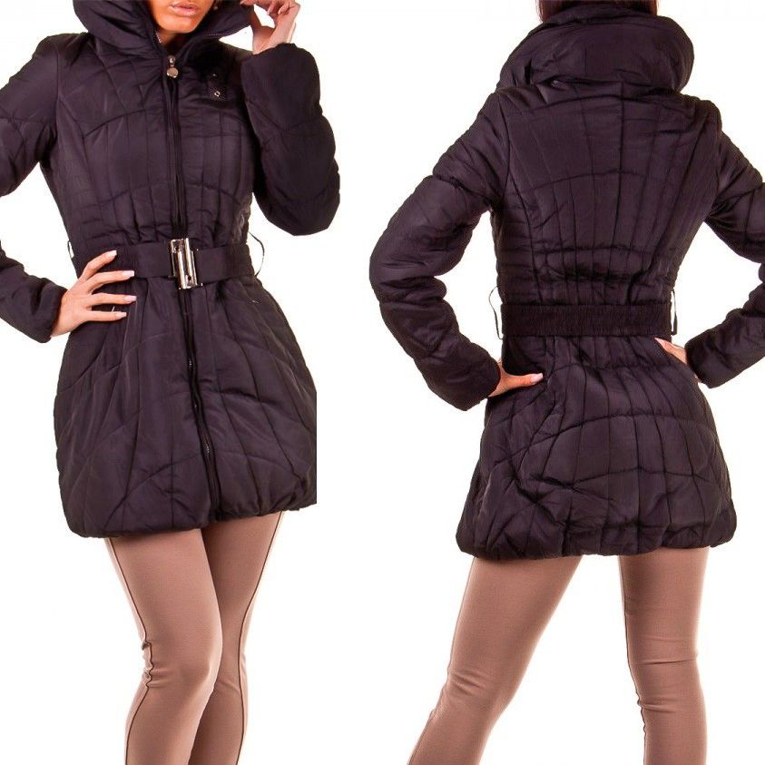 Sexy VOYELLES Luxus Damen Steppjacke Steppmantel Wintermantel Mantel