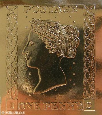 PENNY BLACK   RARITÄTEN IN GOLD 998/1000   IN FLACHRELIEF GEPRÄGT